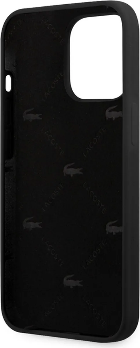 Lacoste Silicone Glossy Logo Hoesje - iPhone 13 Mini - Zwart