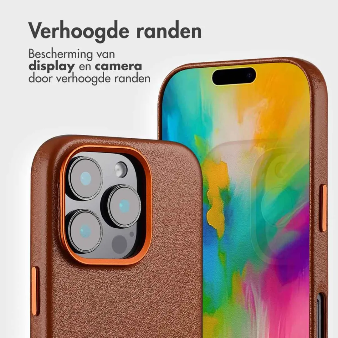 Accezz Hoesje iPhone 16 Pro Max - Leather Bookcase 2-in-1 - 3 Pasjes - Bruin