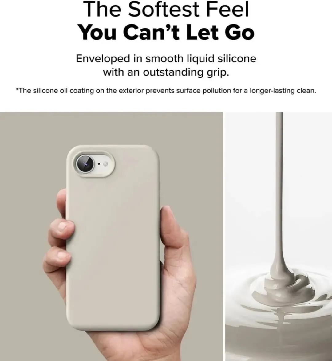 Ringke Silicone Magnetic Hoesje iPhone 16/17 - MagSafe - Beige