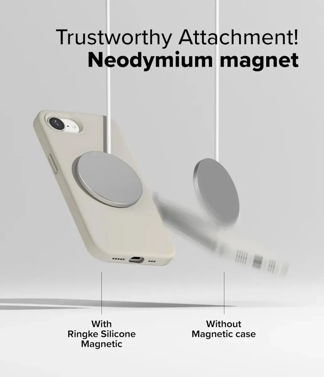 Ringke Silicone Magnetic Hoesje iPhone 16/17 - MagSafe - Beige - afbeelding 6 van 6
