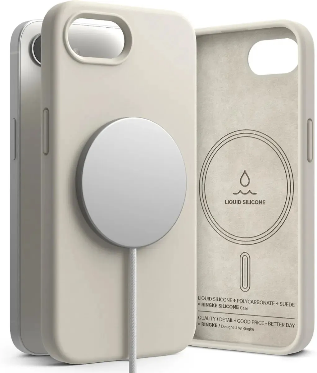 Ringke Silicone Magnetic Hoesje iPhone 16/17 - MagSafe - Beige