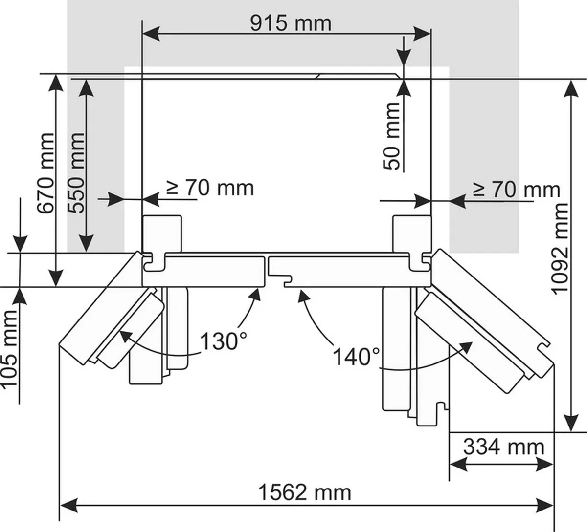 Hisense RS711N4AFE Koelkast 550L - No-Frost - Zwart