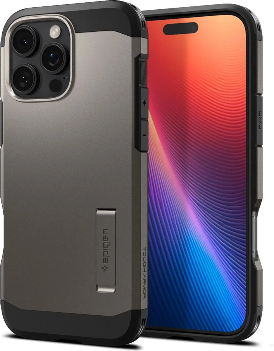 Spigen Tough Armor ACS08145 Hoesje - iPhone 16 Pro - Grijs