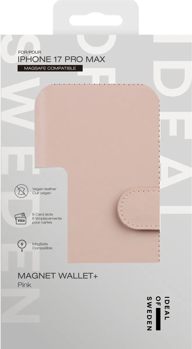 iDeal of Sweden Magnet Wallet+ IDMWPMS-I2567P-51 - iPhone 17 Pro Max - 12 Pasjes - Pink