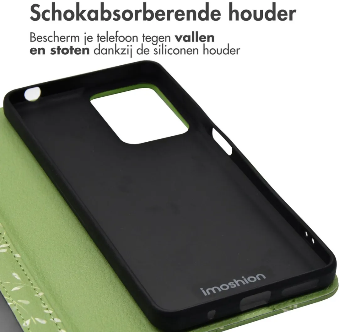 Imoshion Moto G24 Power Hoesje Green Flowers - 3 Pasjes