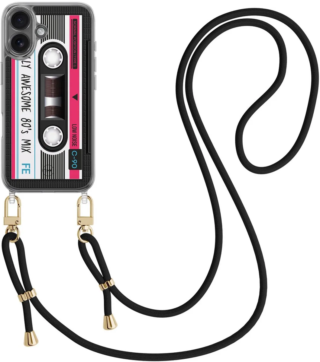 Casevibes iPhone 16 Telefoonhoesje Cassette - Zwart CV/A/i16/C/015
