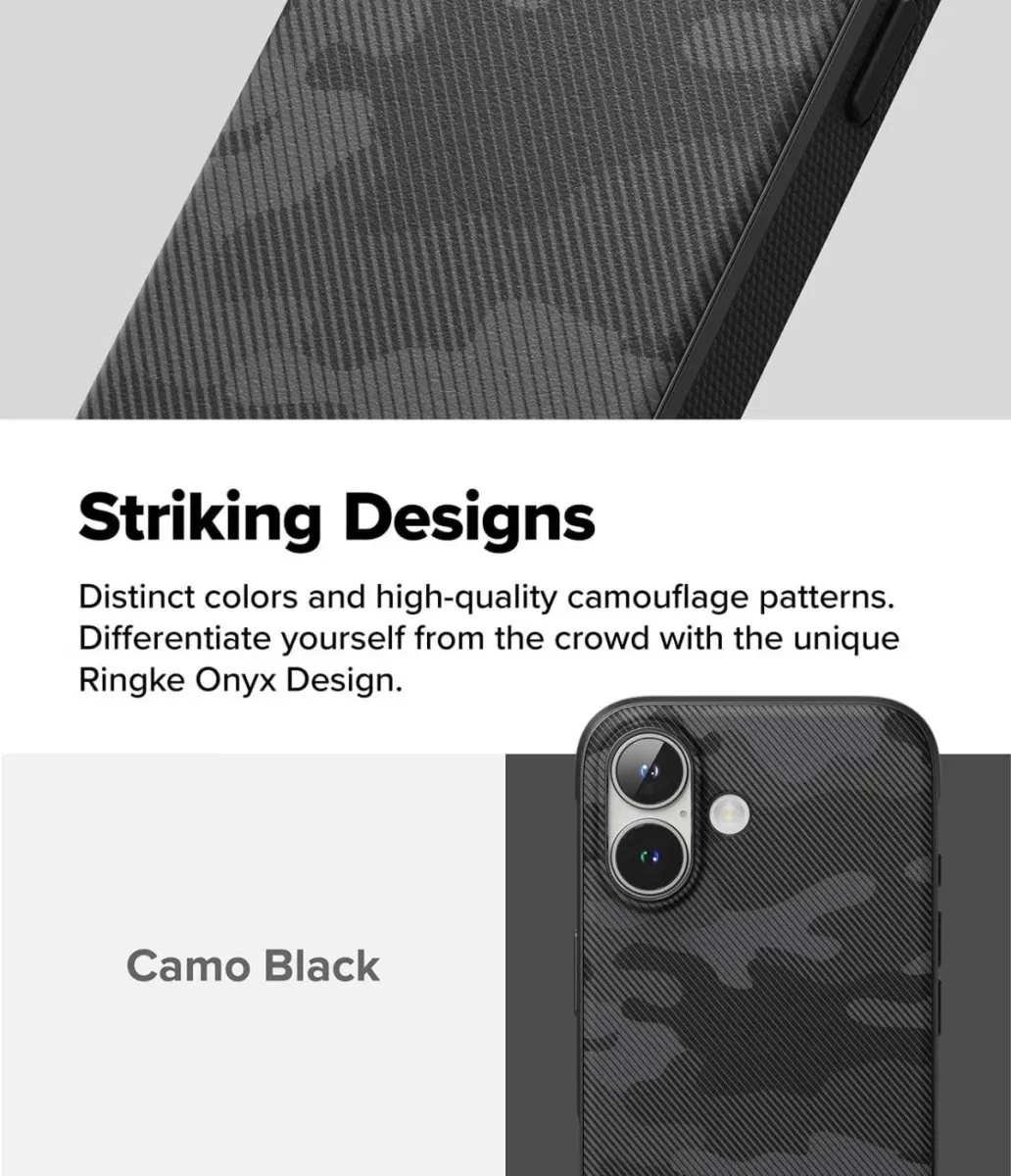 Ringke Onyx Hoesje iPhone 16 Plus - Camo Zwart