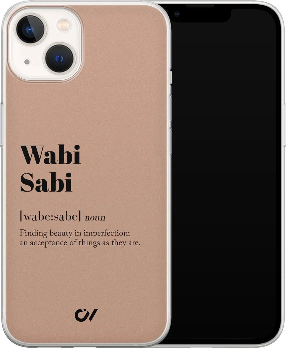 Casevibes Hoesje iPhone 13 Wabi Sabi A/13/UV/038 - Bruin