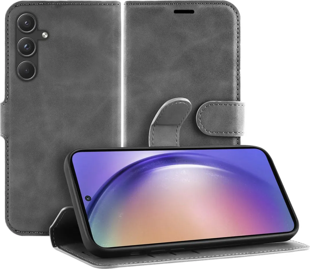 Just in Case Cazy Hoesje Samsung Galaxy A55 - 4 Pasjes - Grijs - afbeelding 6 van 6
