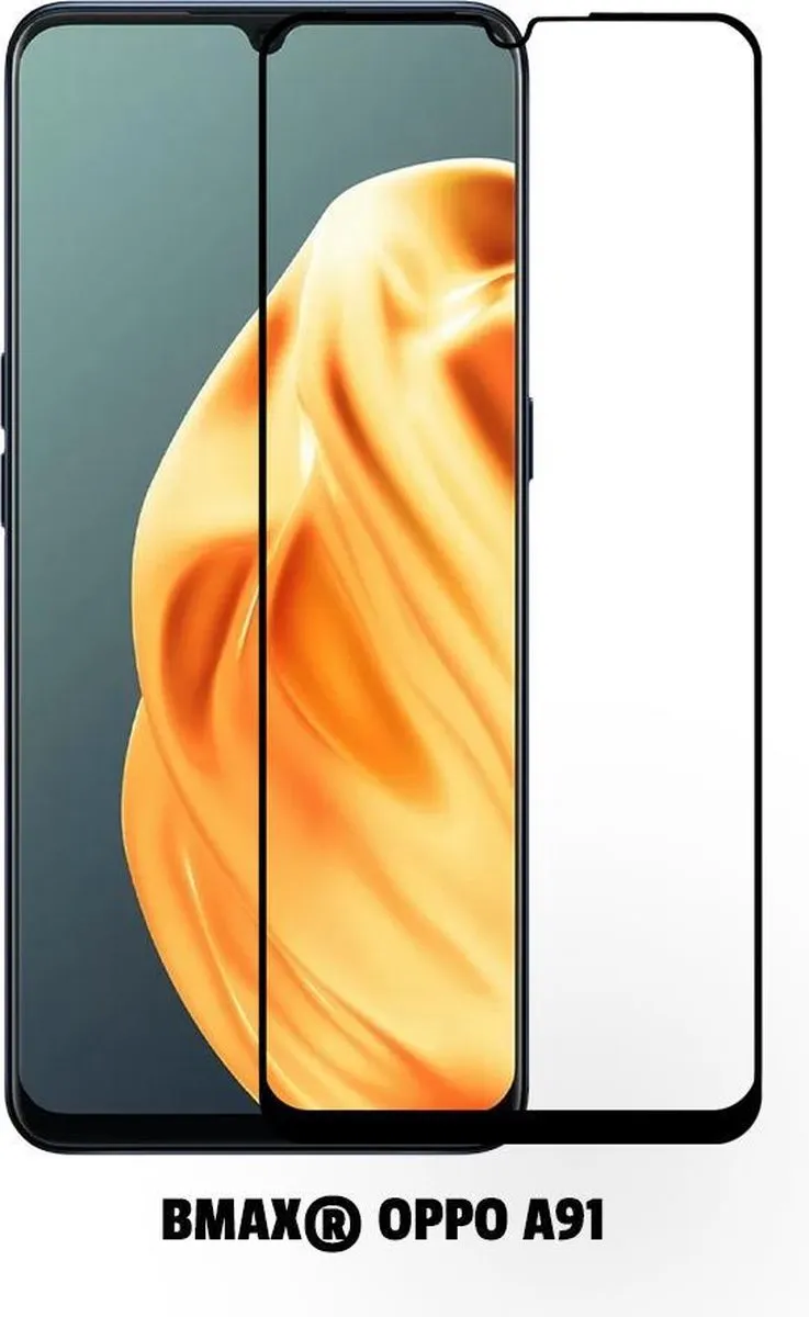BMAX Screenprotector OPPO A91 - 2 Stuks - Zwart