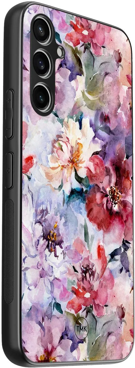 Casevibes Hoesje Samsung Galaxy A54 - Paars Bloemen Acryl