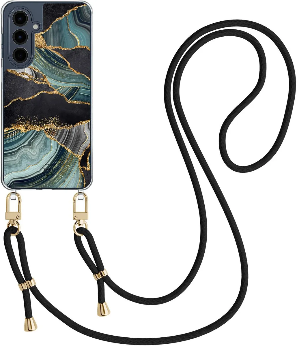 Casevibes Telefoonhoesje Samsung A16 CV/S/A16/C/014 - Marble Jade Stone - Zwart koord