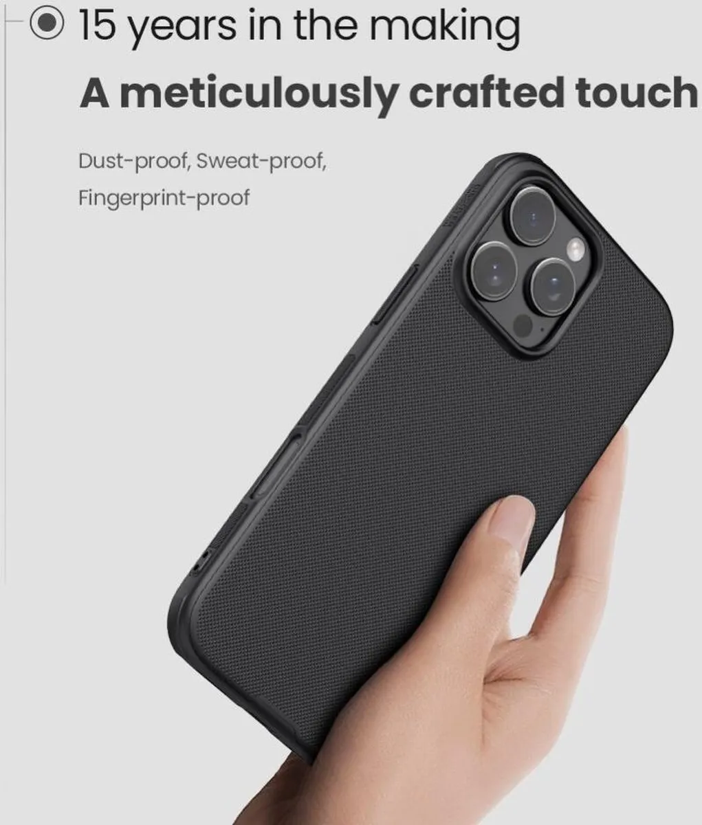 Nillkin Frosted Shield Hoesje iPhone 16 Pro - MagSafe - Zwart