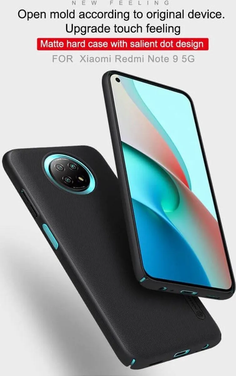 Nillkin Super Frosted Shield Hoesje Xiaomi Redmi Note 9T - Zwart - afbeelding 4 van 6