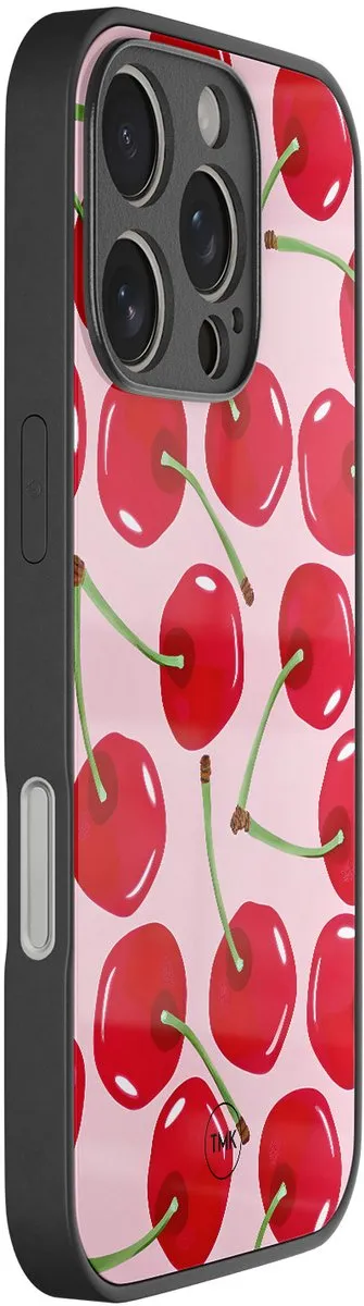 Casevibes iPhone 16 Pro Hoesje - Roze Sweet Cherry - TPU Glossy