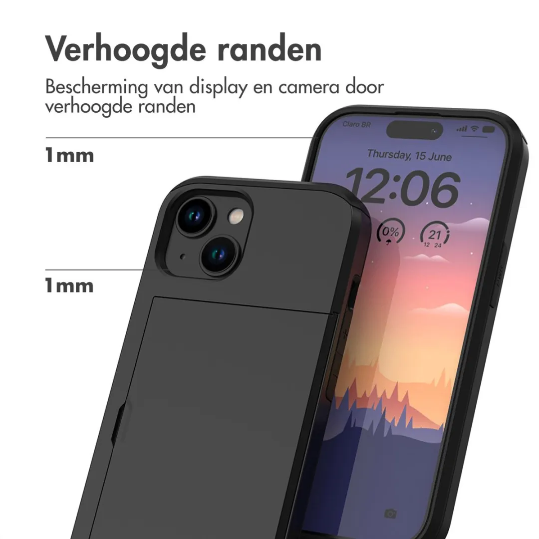 Imoshion Hoesje iPhone 15 - Pasjeshouder 2 Stuks - Zwart