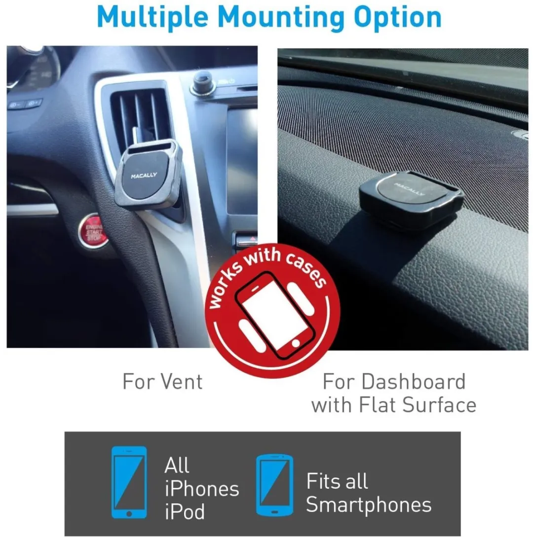 Macally MRINGPOPMAG Telefoonhouder Auto - Magnetisch - Zwart