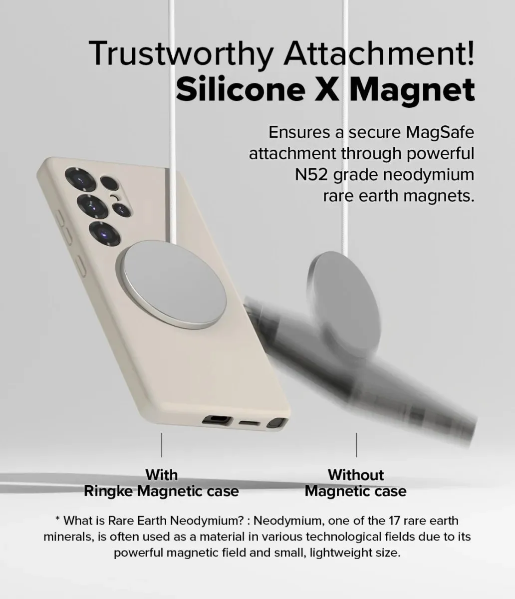 Ringke Silicone MagSafe Hoesje Samsung Galaxy S25 Ultra - Grijs
