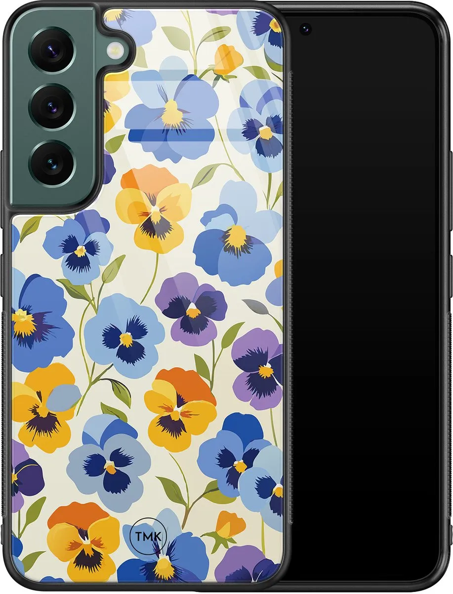 Casevibes Hoesje Samsung Galaxy S22 - Viooltjesmix Bloemen - TPU Glossy