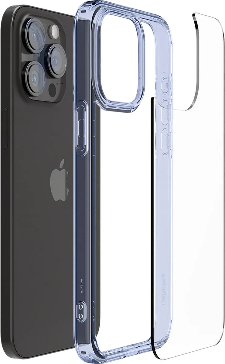 Spigen Ultra Hybrid ACS07046 Hoesje - iPhone 15 Pro Max - Lichtblauw Transparant