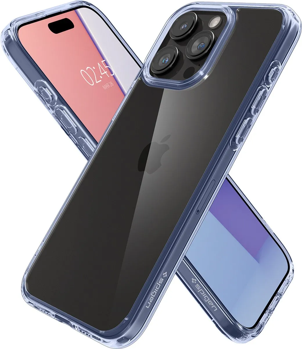 Spigen Ultra Hybrid ACS07046 Hoesje - iPhone 15 Pro Max - Lichtblauw Transparant