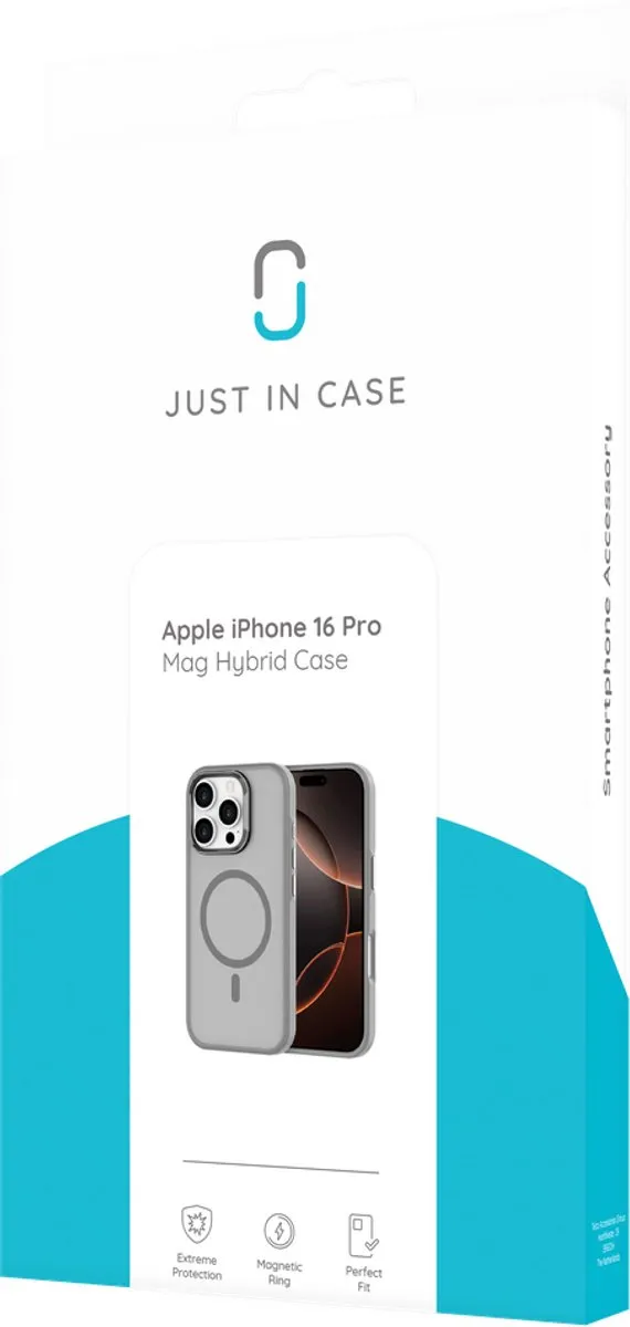 Just in Case Cazy iPhone 16 Pro Hoesje - Military Grade - Grijs - afbeelding 6 van 6