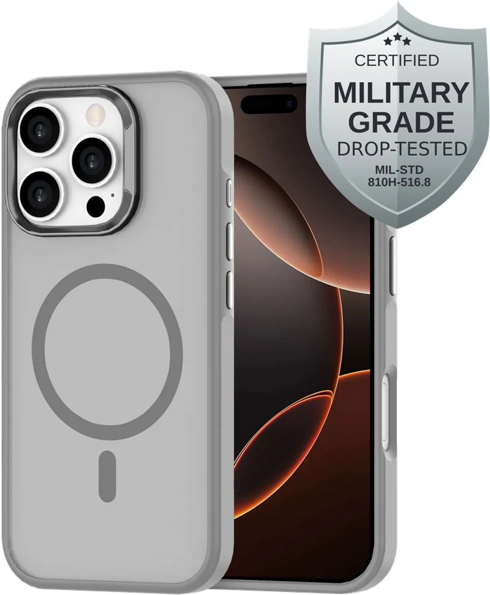 Just in Case Cazy iPhone 16 Pro Hoesje - Military Grade - Grijs