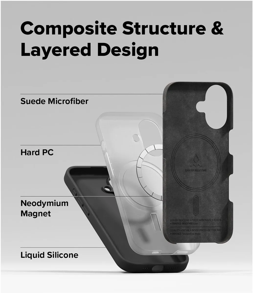 Ringke Silicone MagSafe Hoesje iPhone 17 - Zwart