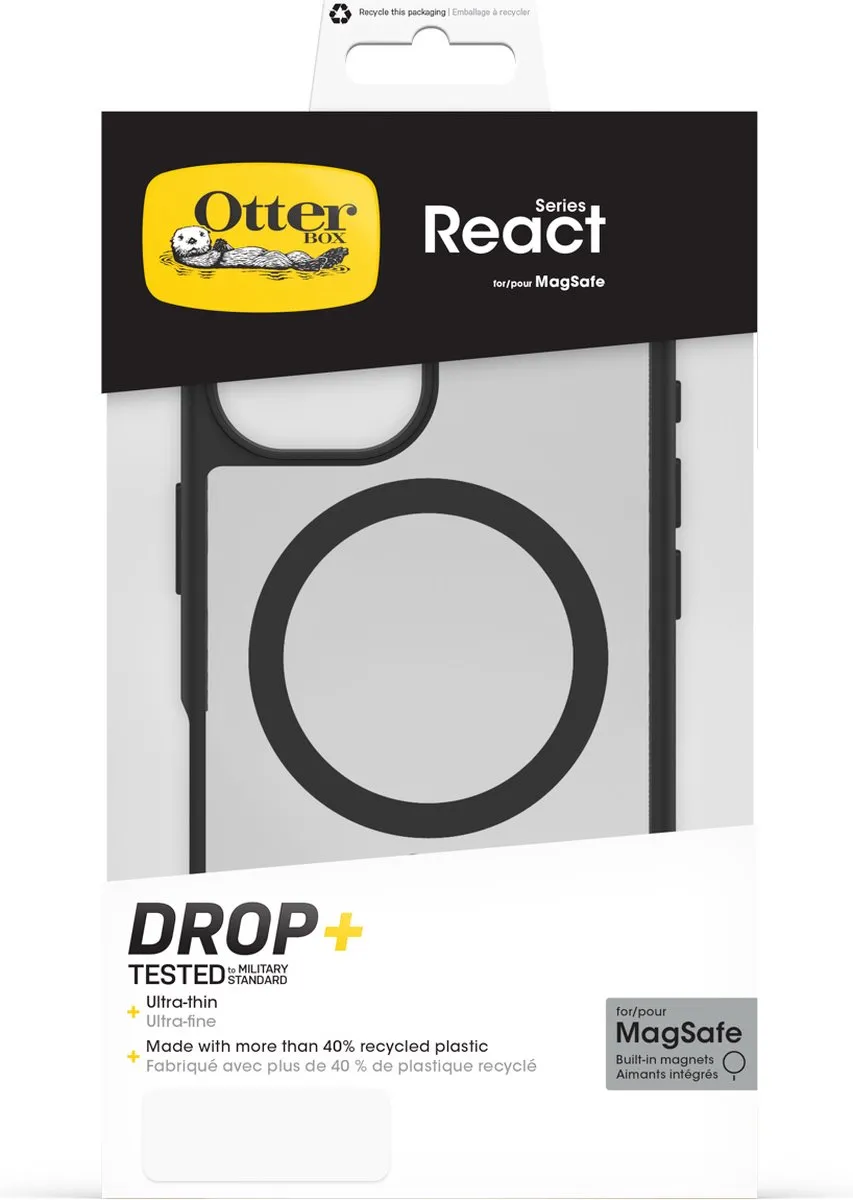 OtterBox React Mag iPhone 16 Hoesje - Zwart - 77-96243