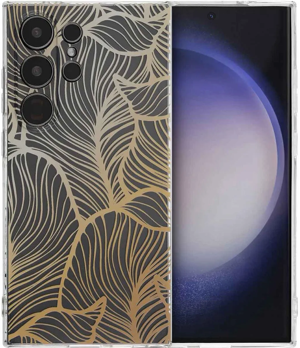 Imoshion Hoesje Samsung Galaxy S24 Ultra Golden Leaves Transparant