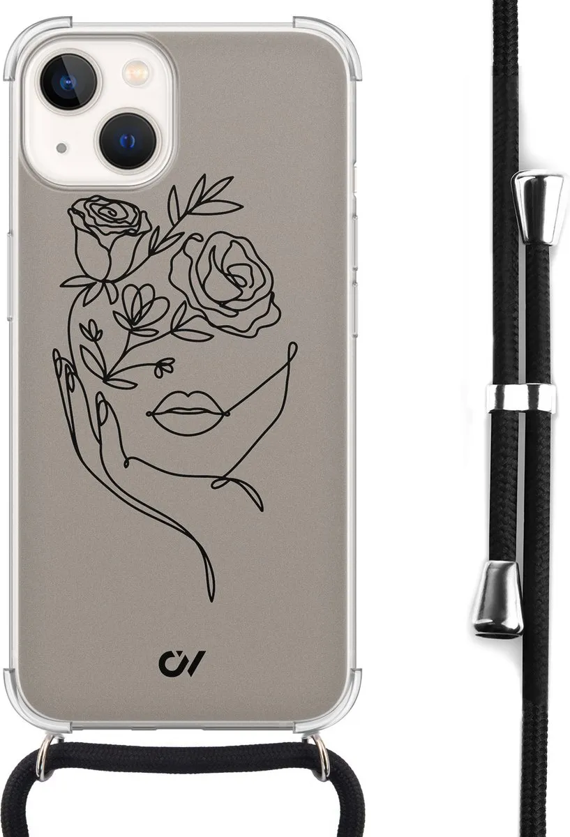 Casevibes Telefoonhoesje iPhone 13 Oneline Face Flower