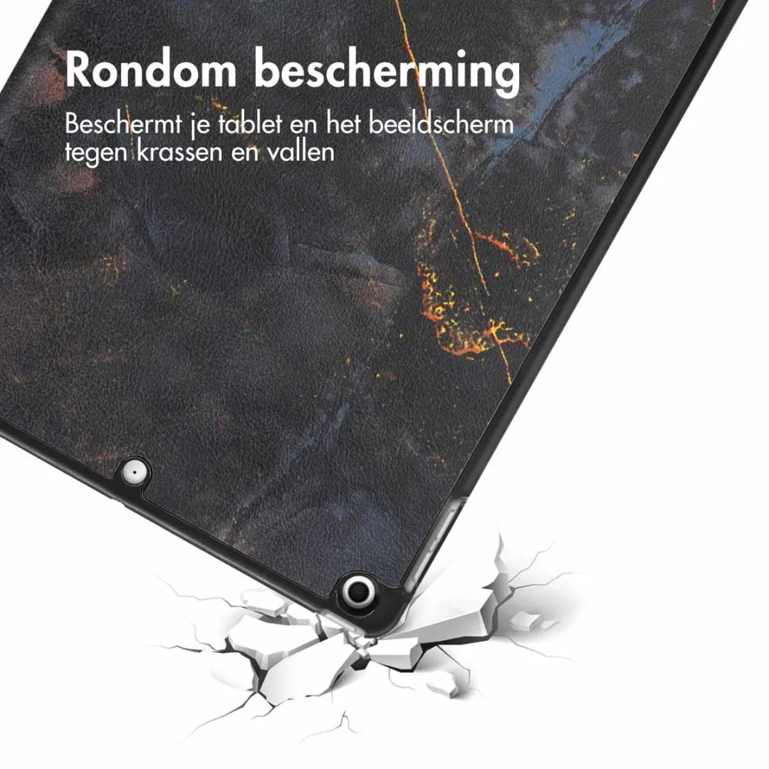Imoshion Tablethoes Pr051 - Apple iPad 10.2" - Trifold Black Marble