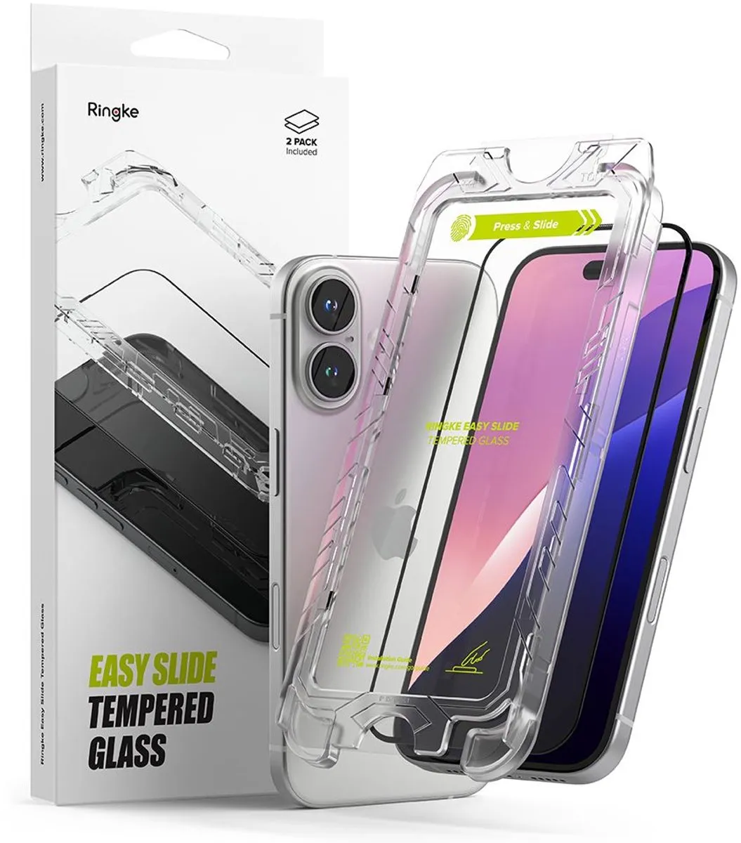 Ringke Easy Slide iPhone 16/15 Tempered Glass 9H