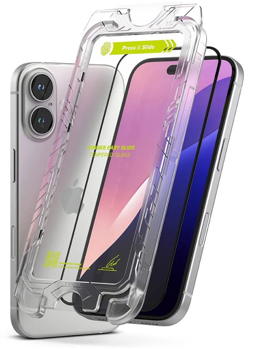 Ringke Easy Slide iPhone 16/15 Tempered Glass 9H - 2 Stuks