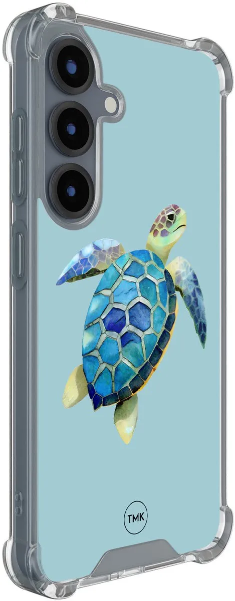 Casevibes Shockproof Hoesje Samsung Galaxy S25 - Schildpad - Blauw