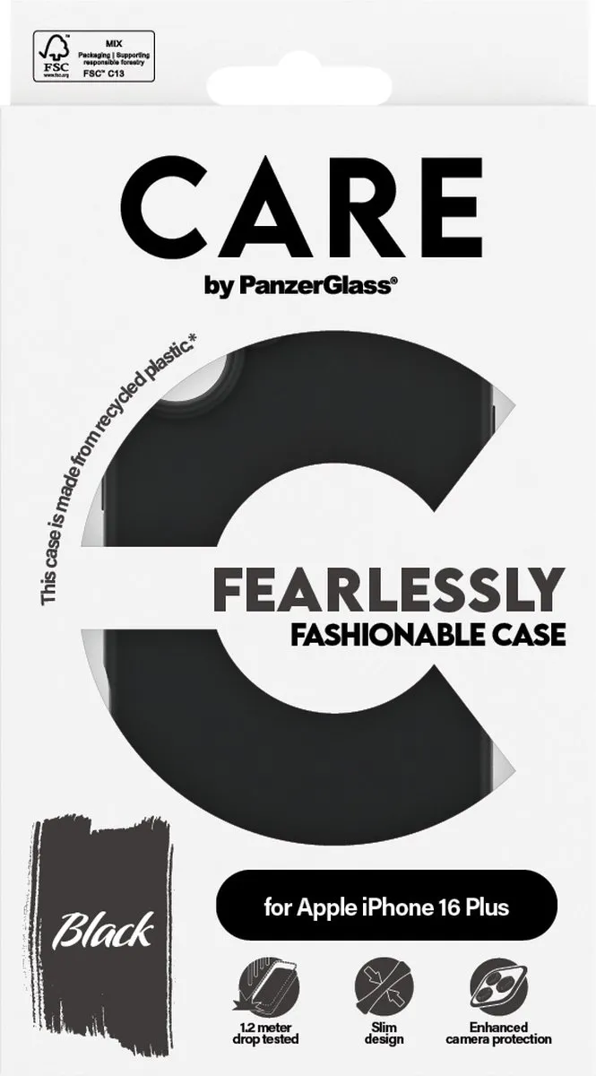PanzerGlass CARE iPhone 15 Plus Hoes - Zwart