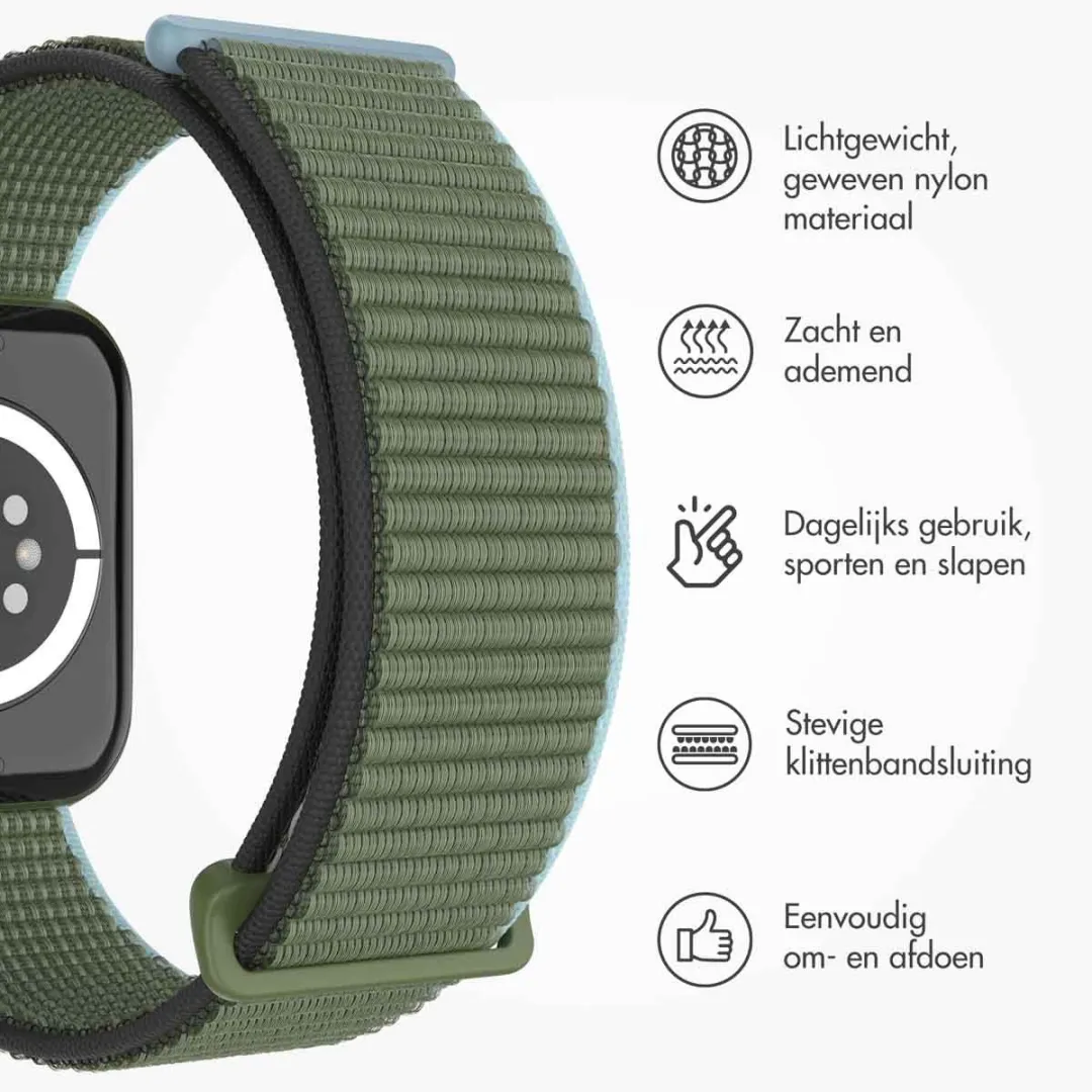 Imoshion Nylon Bandje Apple Watch 44-49mm - Donkergroen