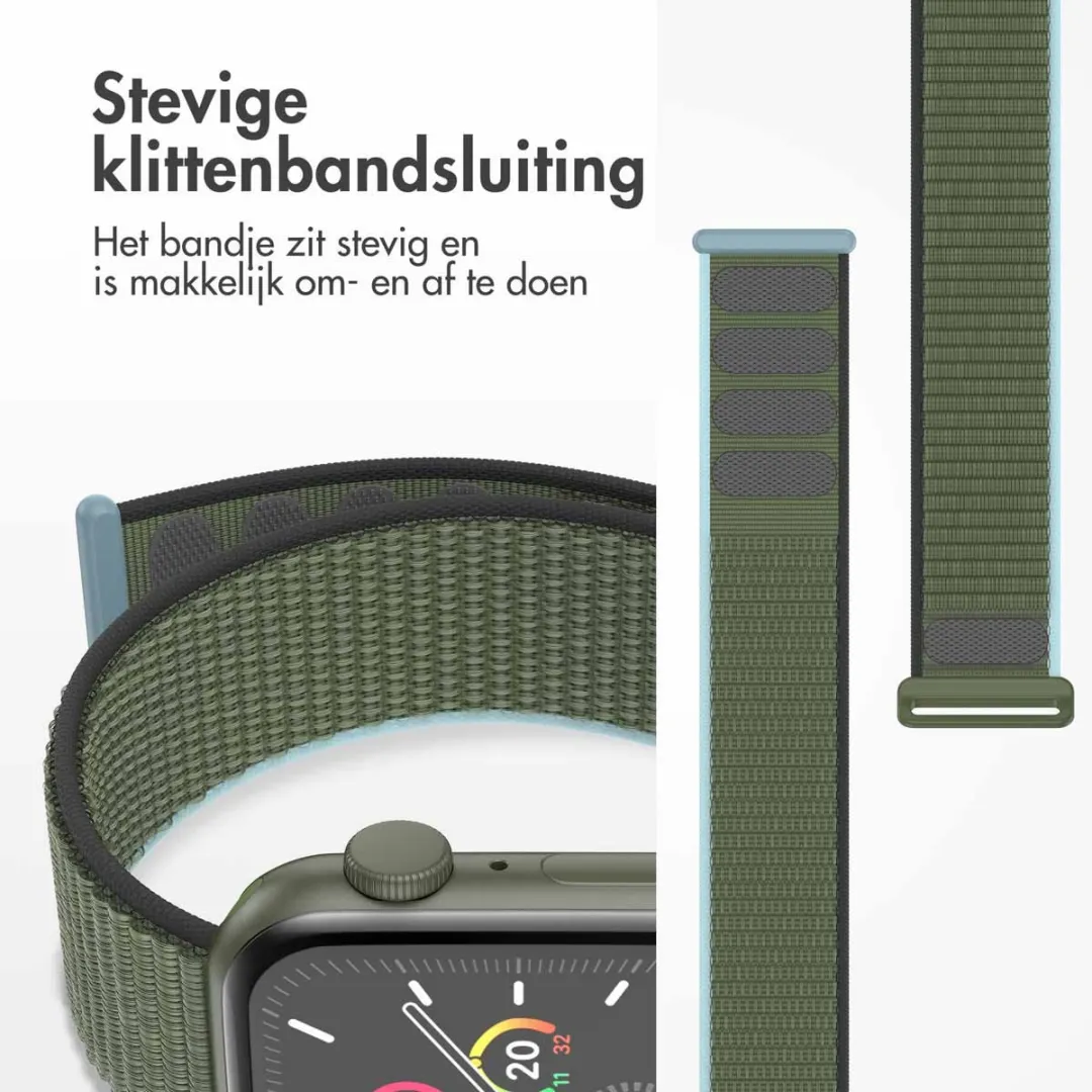 Imoshion Nylon Bandje Apple Watch 44-49mm - Donkergroen