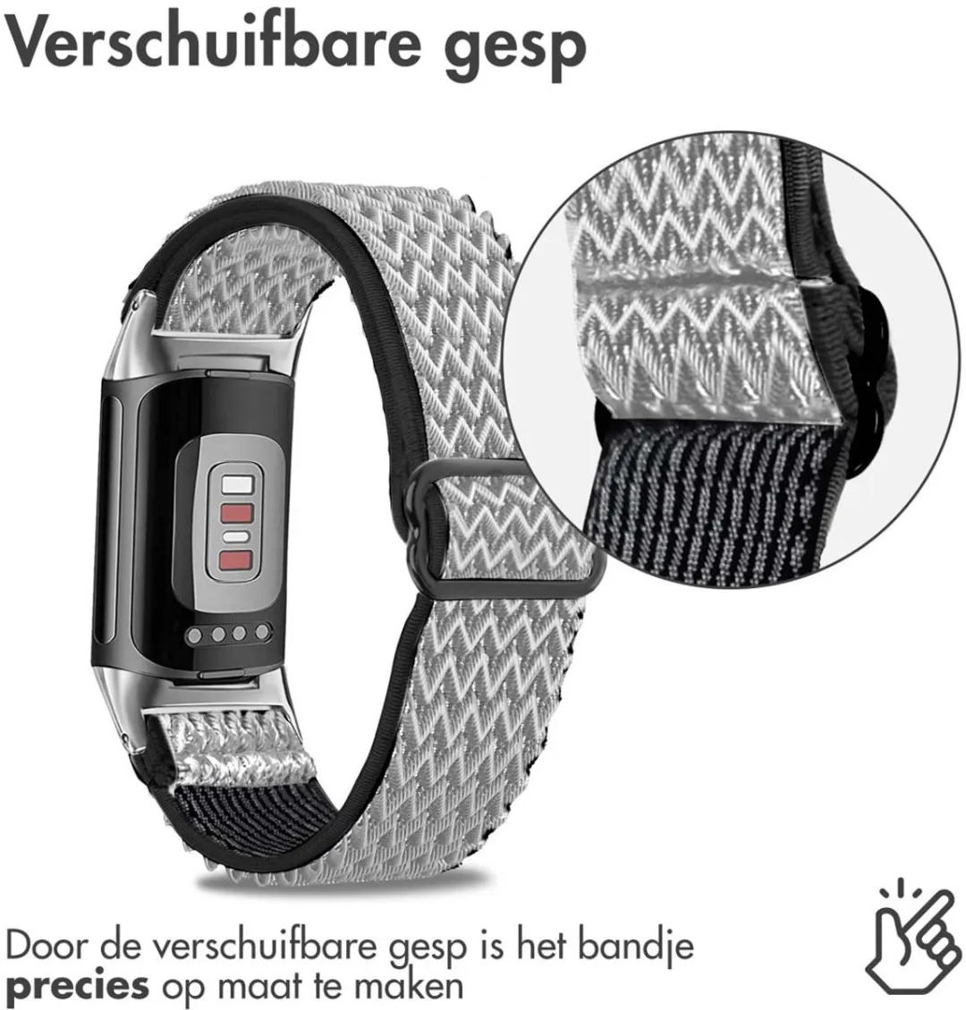 Imoshion Elastisch Nylon Bandje Fitbit Charge 5 - Wit
