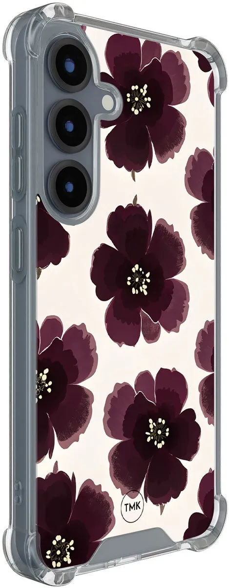 Casevibes S/S25/S/025 Hoesje Samsung Galaxy S25 - Rood - Bloemenmotief