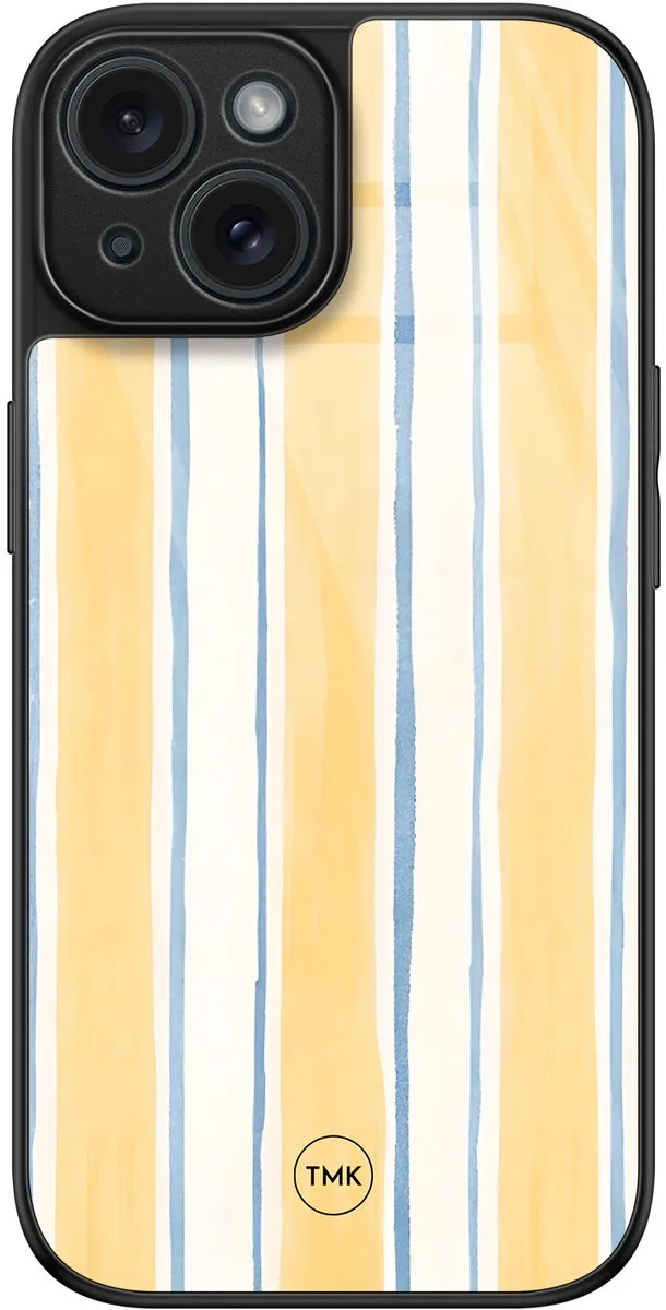 Casevibes iPhone 15 Hoesje Geel Gestreept