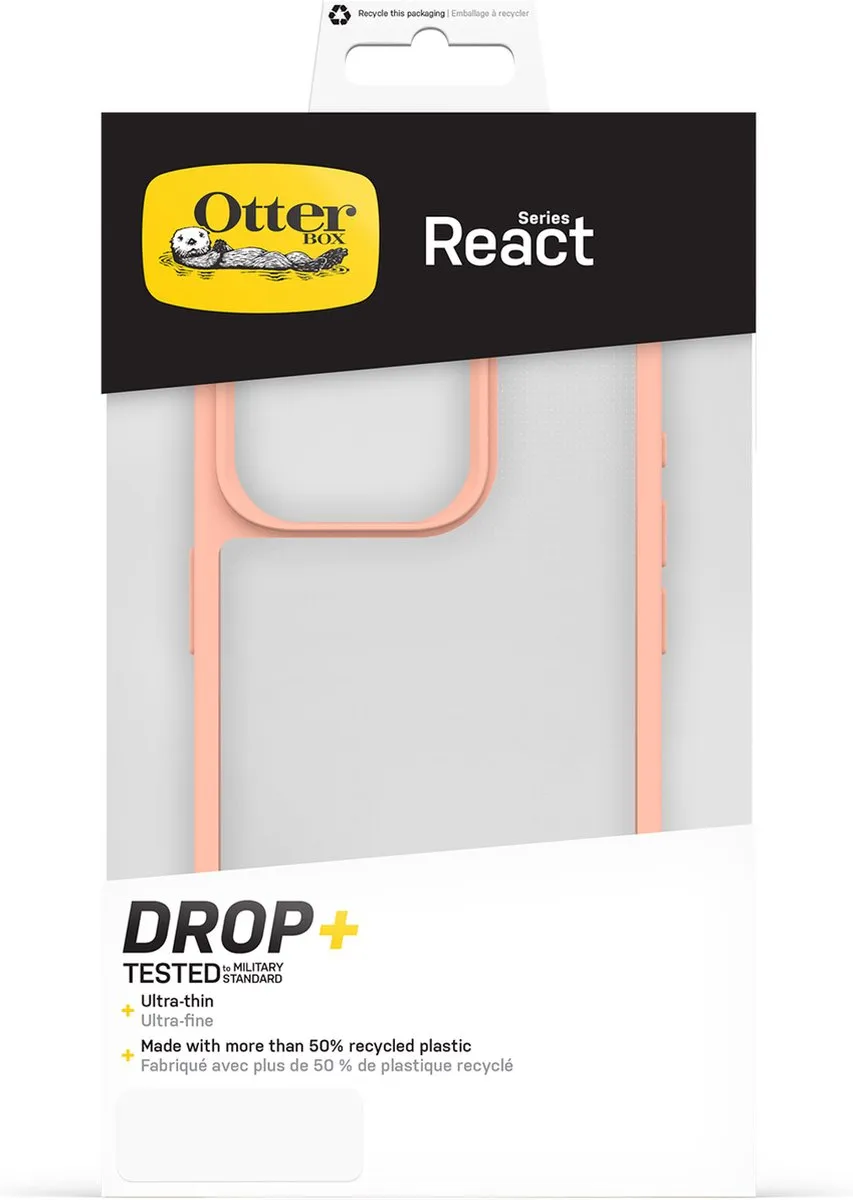 OtterBox React 77-92764 Hoesje - iPhone 15 Pro - Transparant Roze - afbeelding 6 van 6
