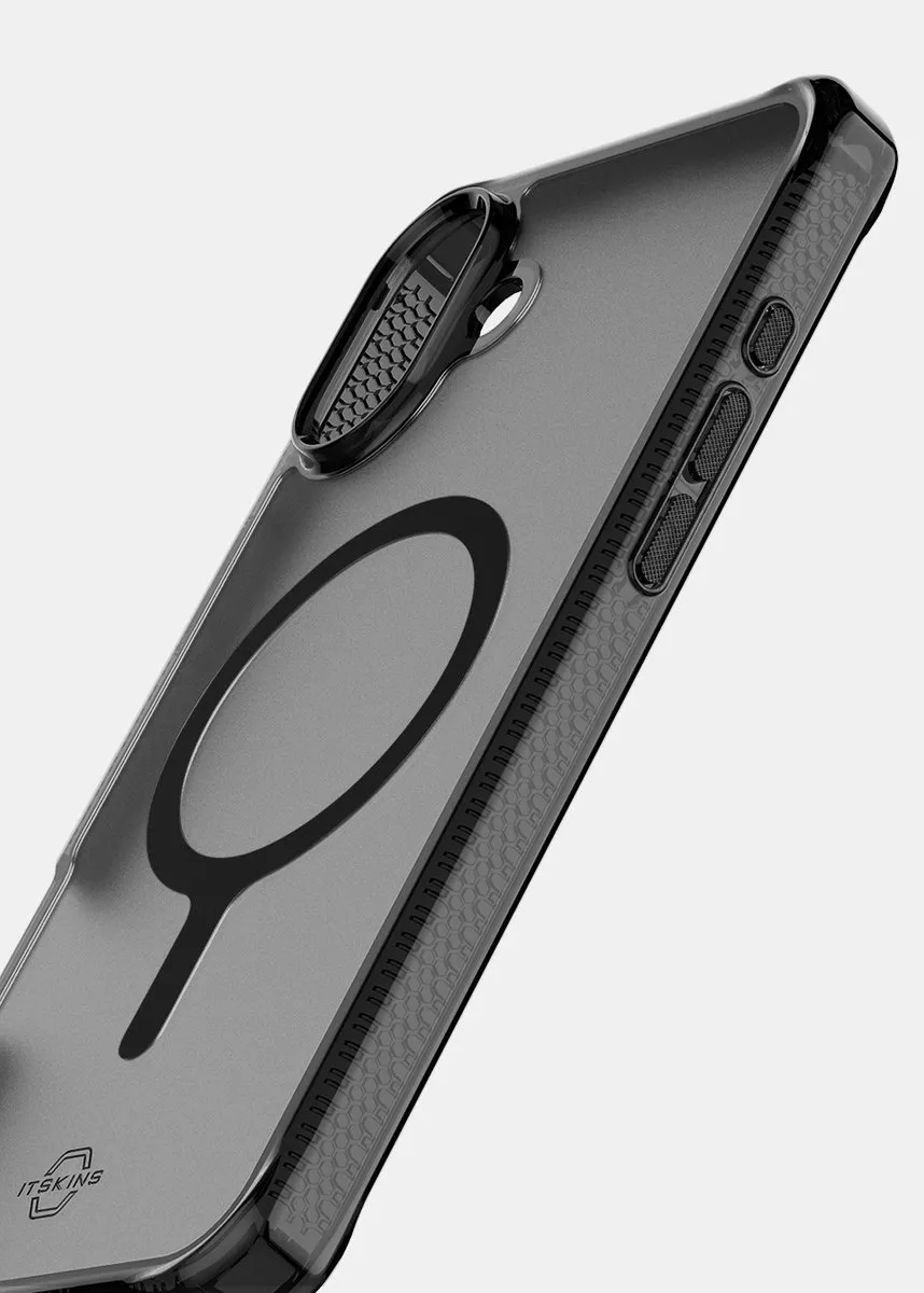 Itskins Hybrid R Vapor iPhone 16 Hoes - AP6N-HBVAR-SMOK - Grijs/Transparant