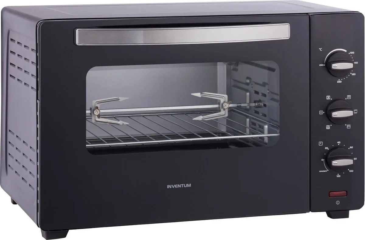 Inventum OV457B Vrijstaande Heteluchtoven 45L - 2000W - Draaispit - Zwart
