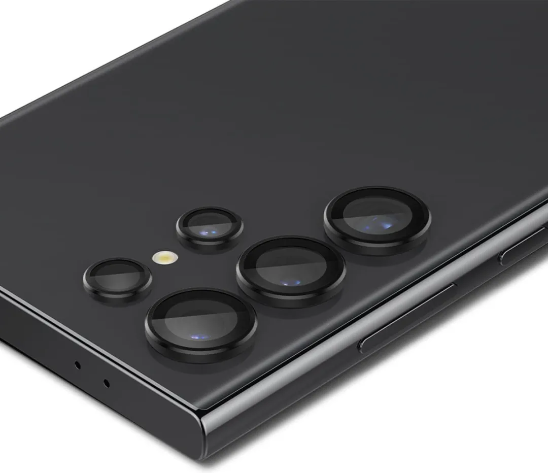 Spigen AGL07425 Camera Lens Protector - 9H Glas - Zwart 2 Stuks