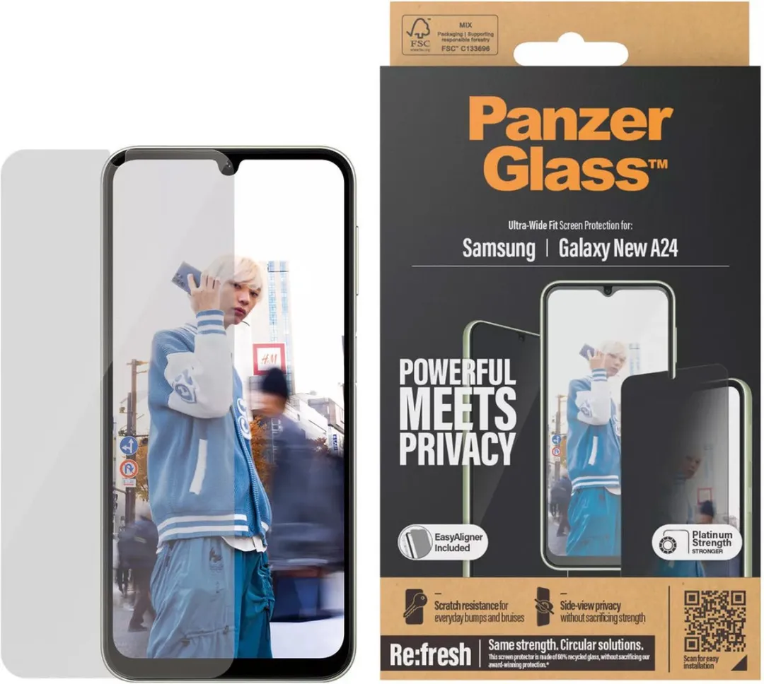 PanzerGlass Ultra Wide Fit Screenprotector Samsung Galaxy A25 Privacy - 1 Stuk