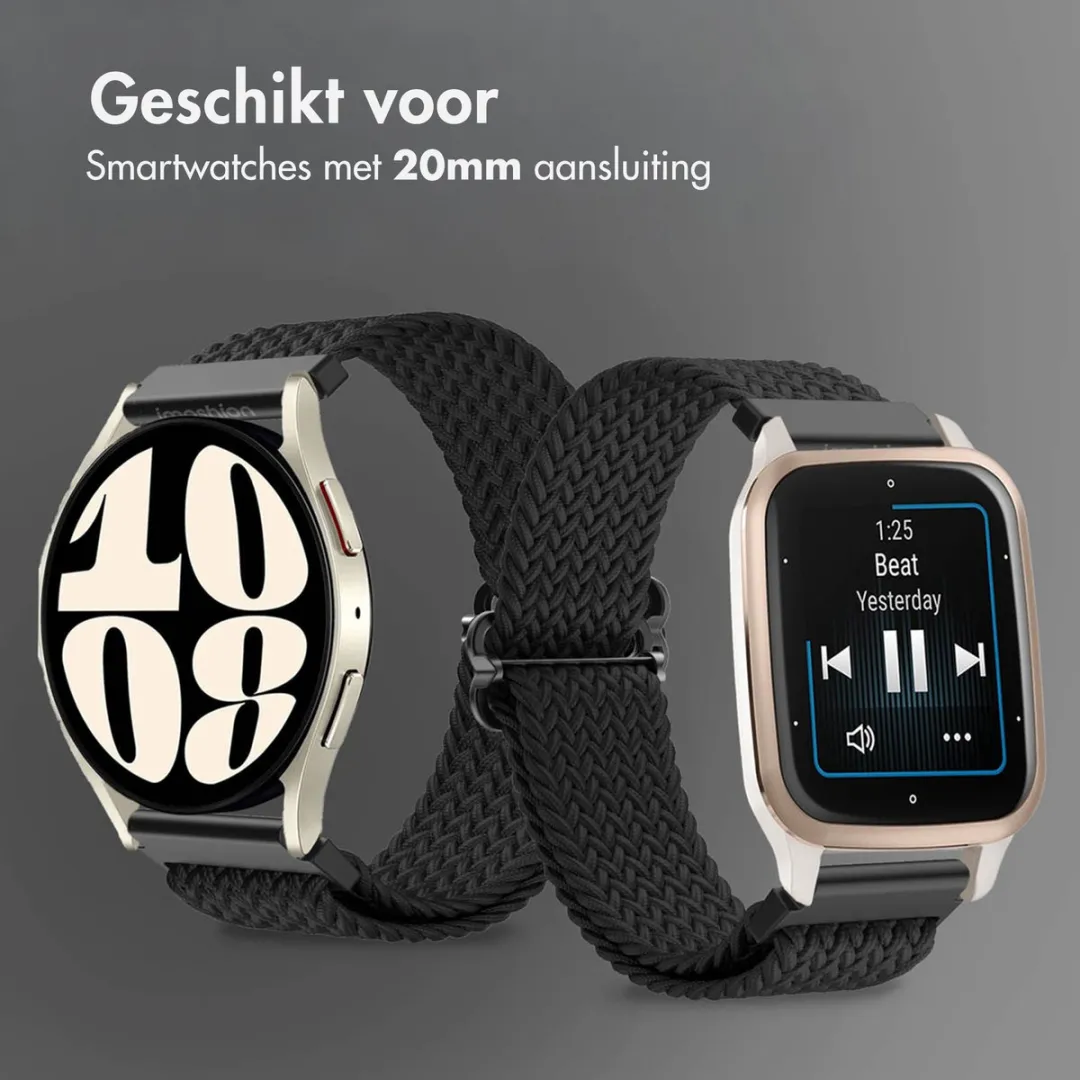 Imoshion Nylon Smartwatchband 20mm - Zwart