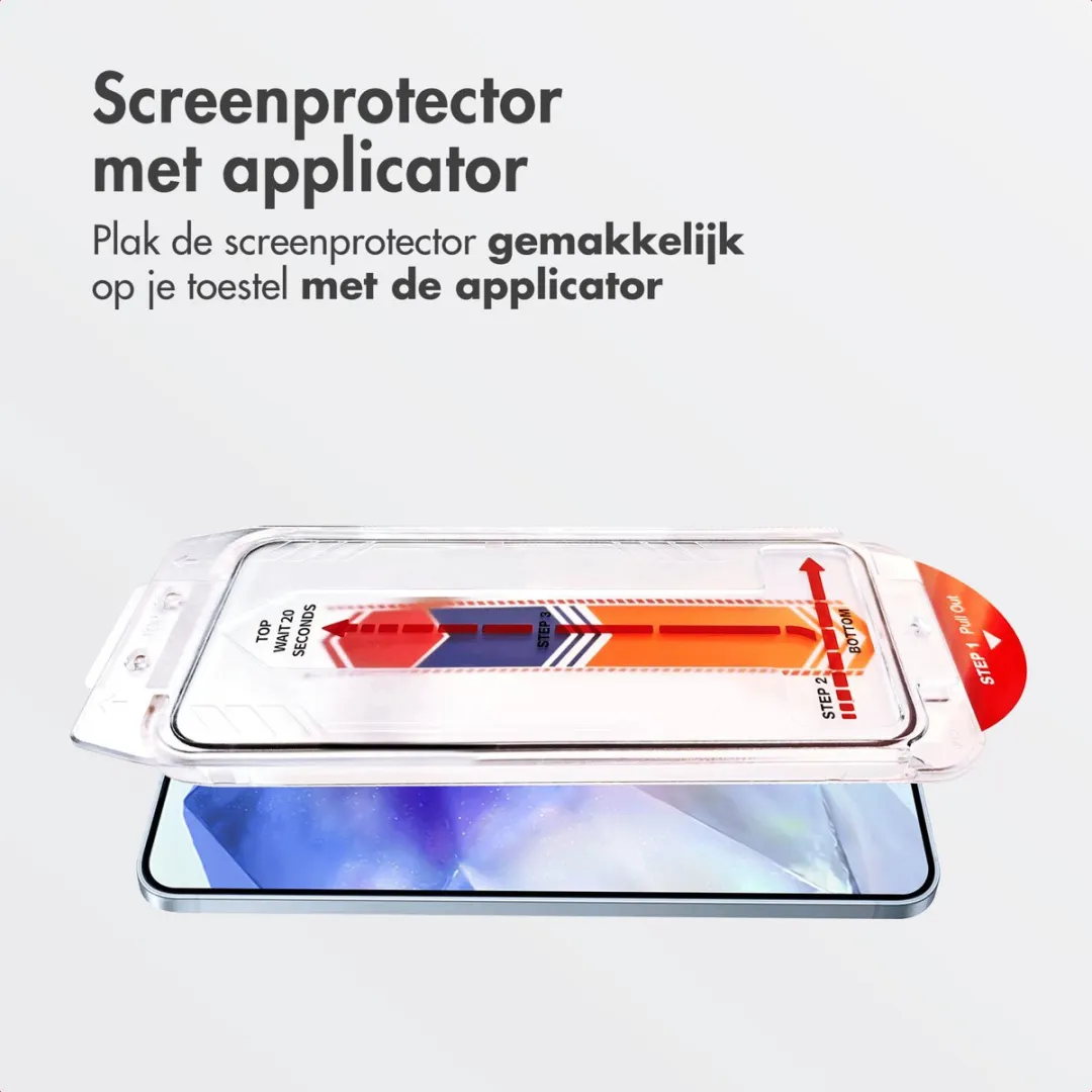 Accezz Screenprotector Samsung Galaxy A55 5G - Glas met anti-stof applicator