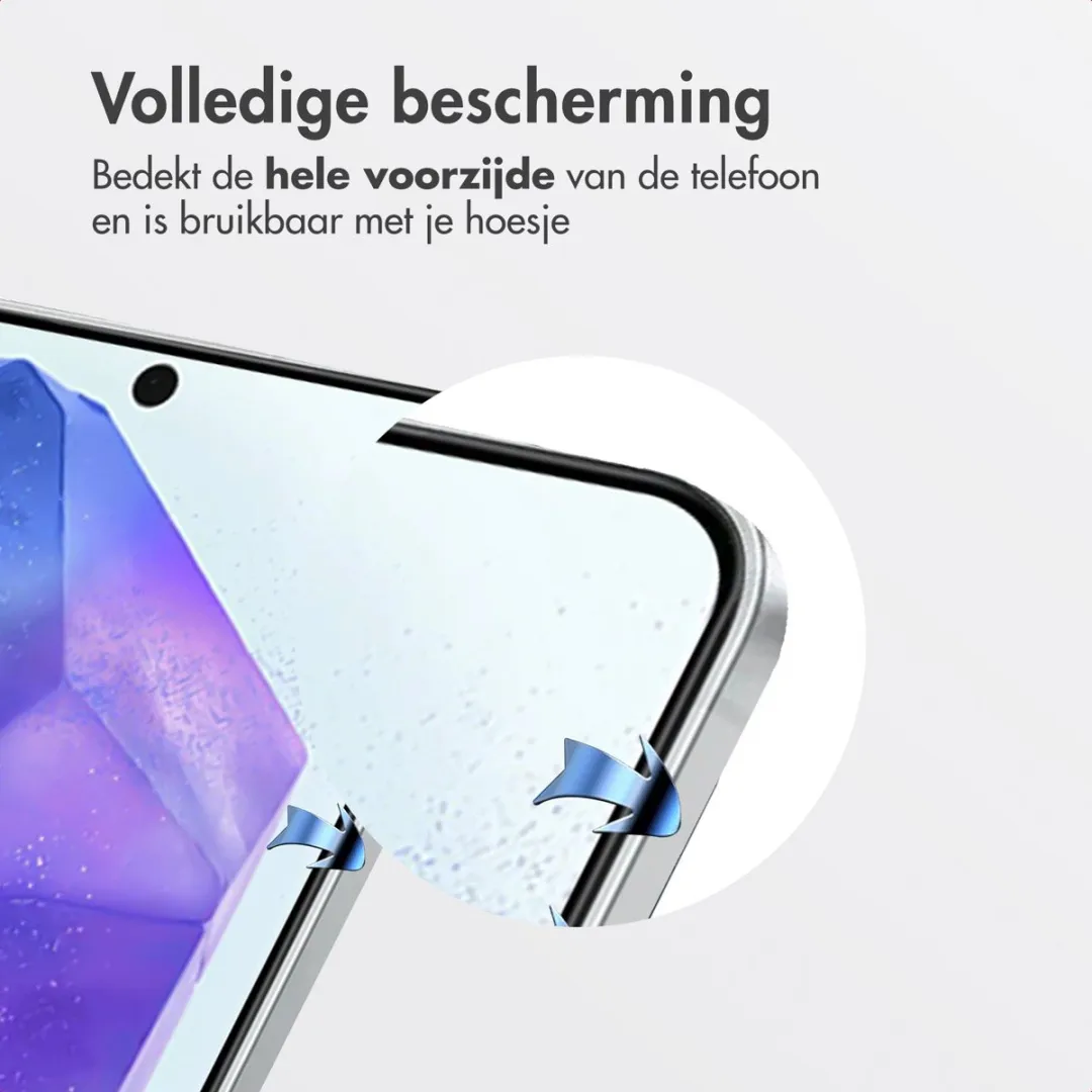 Accezz Screenprotector Samsung Galaxy A55 5G - Glas met anti-stof applicator - afbeelding 6 van 6