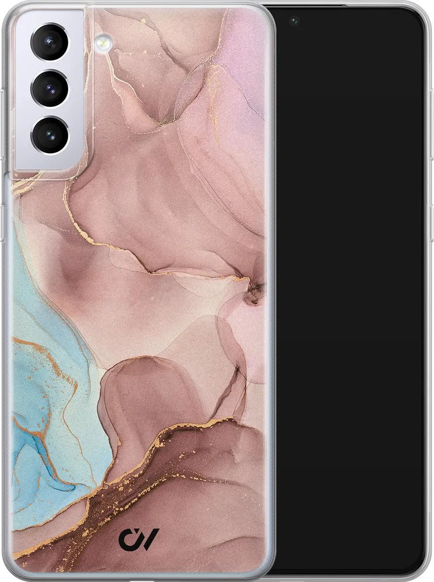 Casevibes Hoesje Samsung Galaxy S21+ Marble Clouds - Roze